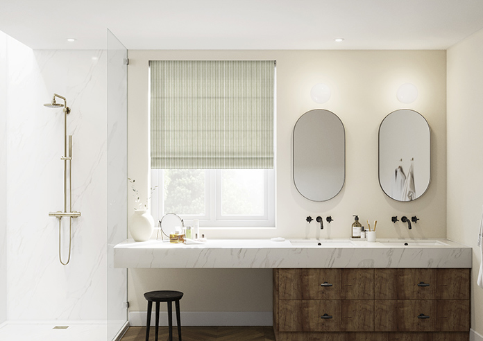 Emily Bond Oscar Stripe, Sage - Roman Blind - Image 3